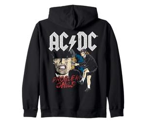 Official AC/DC Problem Child Distressed Artwork ACDC Rock Zip Hoodie