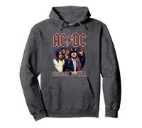 Official AC/DC Rock Music Highway To Hell Circle Band Logo Pullover Hoodie, Adult Unisex, Dark Heather Grey, Small