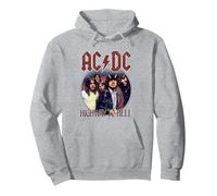 Official AC/DC Rock Music Highway To Hell Circle Band Logo Pullover Hoodie, Adult Unisex, Heather Grey, Medium