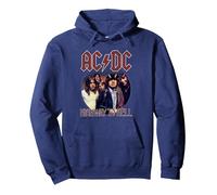 Official AC/DC Rock Music Highway To Hell Circle Band Logo Pullover Hoodie, Adult Unisex, Navy Blue, Small