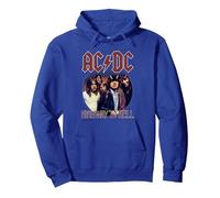 Official AC/DC Rock Music Highway To Hell Circle Band Logo Pullover Hoodie, Adult Unisex, Royal Blue, Small