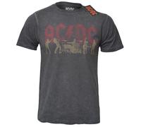 Official AC DC T Shirt Red Logo Silhouettes About To Rock Snow Wash New S To 2XL
