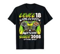 Official Adult Level 18 Unlocked Boys 18th Birthday Boy T-Shirt