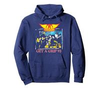 Official Aerosmith Get A Grip 93 Pullover Hoodie, Adult Unisex, Navy Blue, X-Large