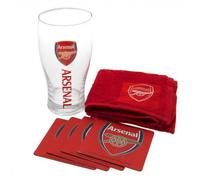 official arsenal fc mini bar set pint glass bar towel four beer mats