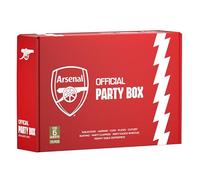 Official Arsenal FC Party Supplies Box for 6 Guests | All in One 77 pcs incl. Disposable Tableware Set w/Cutlery, Jersey Foil Balloons, Decorations & Party Favors | Perfect for birthday celebrate