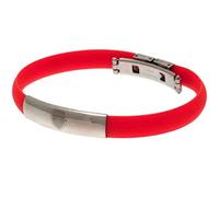Official ARSENAL Football Club Colour Silicone Bracelet with Stainless Steel Clasp and Crest Plate - Perfect Christmas, Birthday Gift