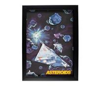 Official Atari 3D Wall Art, Authentic Asteroid Collection for Gaming Setup, Gamer Wallpaper, Gaming-Room Decor and Wall Stickers, Black Frame - ThumbsUp!