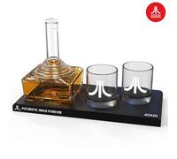Official Atari Joystick Decanter Set with 2 x Atari Action Button Whisky Glasses and CX78+ Games Pad Tray, for Whiskey, Scotch & Gin, 750ml Decanter, 300ml Glasses, Birthday Gift for Men - ThumbsUp!
