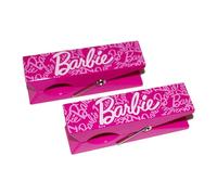 Official Barbie Beach Towel Clips, Strong Beach Chair Towel Clip Holder | Large Towel Pegs for Sunbeds Sun Loungers | Jumbo Clothes Laundry Pegs | 2 Pack | Pink