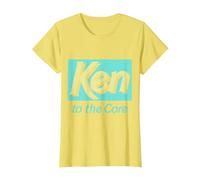 Official Barbie Ken 'Ken to The Core' Design T-Shirt, Women, Lemon Yellow, Large