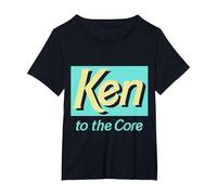Official Barbie Ken 'Ken to The Core' Design T-Shirt, Women's Plus, Black, 4X