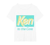 Official Barbie Ken 'Ken to The Core' Design T-Shirt, Women's Plus, White, 1X