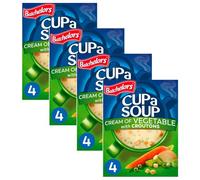 Official Batchelor Cup a Soup Cream of Vegetables with Croutons 16 Sachets, 4 Boxes | Cuppa Soup for Lunch or Dinner, Delicous Cup a soup full of nutrients