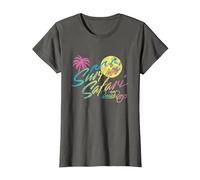 Official Beach Boys Surfin Safari T-Shirt, Women, Asphalt Grey, X-Small