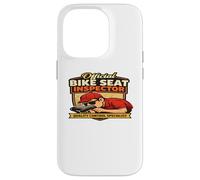 Official Bike Seat Inspector Funny Job Title Retro Cartoon Case for iPhone 14 Pro
