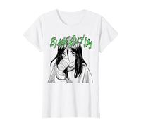 Official Billie Eilish Coffee Animated T-Shirt, Women, White, Large