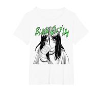 Official Billie Eilish Coffee Animated T-Shirt, Women's Plus, White, 1X