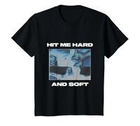Official Billie Eilish HIT ME Hard and Soft Inverted Black T-Shirt, Youth, Black, 4T