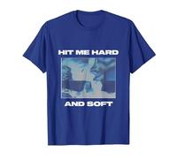 Official Billie Eilish HIT ME Hard and Soft Inverted Blue T-Shirt, Men, Royal Blue, X-Large