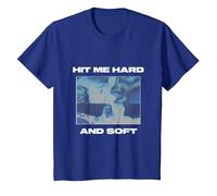 Official Billie Eilish HIT ME Hard and Soft Inverted Blue T-Shirt, Youth, Royal Blue, Medium