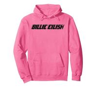 Official Billie Eilish Merch for Fans Iconic Indie Pop Music Pullover Hoodie, Adult Unisex, Bright Pink, X-Large