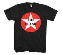Official Black T Shirt The Clash Punk 'Star Badge' Classic Logo L