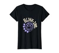 Official Blink-182 Purple Smiley Logo T-Shirt, Women, Black, Medium