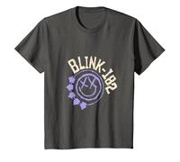 Official Blink-182 Purple Smiley Logo T-Shirt, Youth, Asphalt Grey, Medium