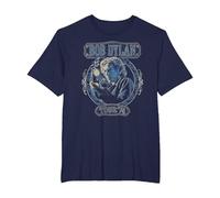 Official Bob Dylan Tour 74 T-Shirt, Men's Big and Tall, Navy Blue, 4X Tall