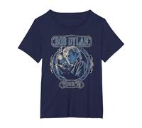 Official Bob Dylan Tour 74 T-Shirt, Women's Plus, Navy Blue, 5X