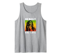 Official Bob Marley One Love Gradient Tank Top, Men, Heather Grey, Medium