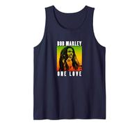 Official Bob Marley One Love Gradient Tank Top, Men, Navy Blue, XX-Large