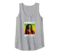 Official Bob Marley One Love Gradient Tank Top, Women, Heather Grey, Small