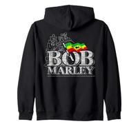 Official Bob Marley Vintage Logo Jamaica Flag Reggae Band Zip Hoodie