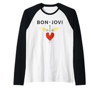 Official Bon Jovi Heart Dagger Raglan Baseball Tee
