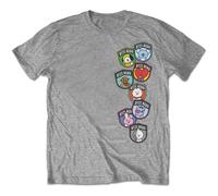 Official BT21 T Shirt BTS Hero Badges K-Pop Koya Rj Shooky Official Unisex Grey
