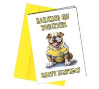 Official Burley Banksey Leeds United Birthday Card, Bulldog in Team Kit Illustration, Blank Inside #1705