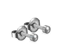 Official Caflon Blu Ear Piecing Ball Studs Stainless Steel Mini Ball (2 Pairs)