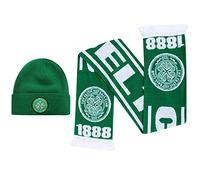 Official Celtic FC Football Fans Crest Bronx Hat & Crest Scarf Gift Set (100% Acrylic)