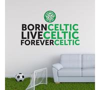 Official Celtic Football Club 'Born Live Forever' Wall Sticker Decal Vinyl Mural (65cm (W) x 50cm (H))
