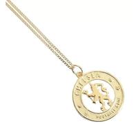 Official Chelsea 18ct Gold Plated Silver Crest Pendant & Chain - Hallmarked Licensed Gift