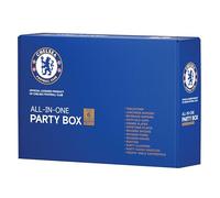 Official Chelsea FC Party Supplies Box for 6 guests | All in one 77pcs incl. Disposable Tableware, Cutlery, Jersey Foil Balloon, Decorations & Party Favors | Perfect for Matchday & Birthday Celebrate