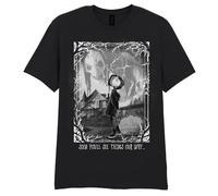 Official Coraline T-Shirt - Adults Graphic Tee | Dark Fantasy Movie Shirt | Officially Licensed Merchandise (UK, Alpha, M, Regular, Regular) Black