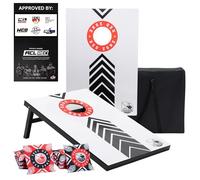 Official Cornhole Set 90 x 60 cm - Red Zone - 2 Cornhole Boards - 2 x 4 Cornhole Bags - Carrying Bag Included - MDF - Premium Quality (90x60 MDF - RED ZONE)