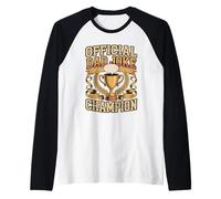 Official Dad Joke Champion Father Raglan Baseball Tee