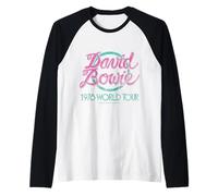 Official David Bowie 1978 World Tour Vintage Logo Art Raglan Baseball Tee