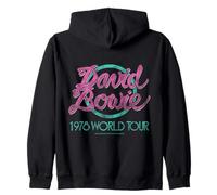 Official David Bowie 1978 World Tour Vintage Logo Art Zip Hoodie