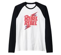 Official David Bowie Music Rock Distressed Rebel rebel Raglan Baseball Tee