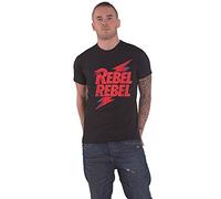 Official David Bowie Rebel Rebel Unisex Black T-Shirt, Medium [Not Machine Specific] [Not Machine Specific]